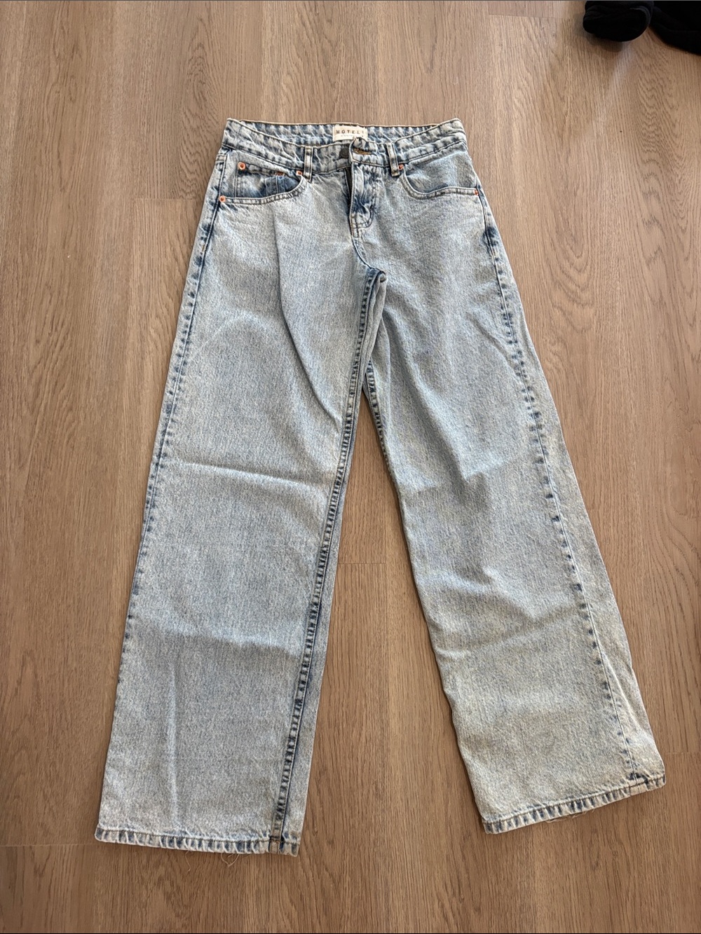 Motel rocks Light Wash Straight Leg Jeans - Classic Blue Denim